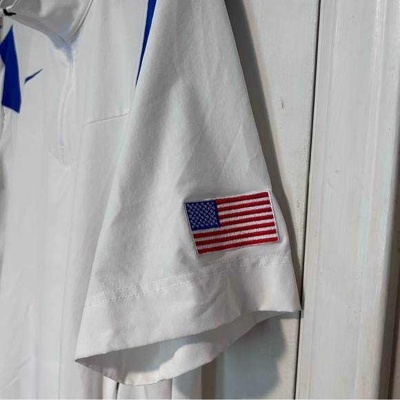 Nike Repel Lightweight White TEAM Short Sleeve 1/4 Zip Pullover Royal Blue “A” - Picture 4 of 14